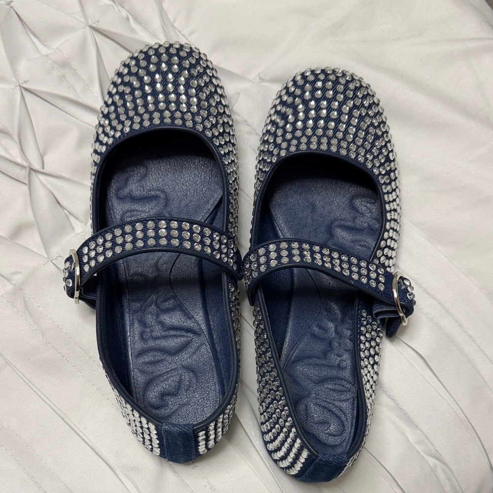 Blue Rhinestone Mary Jane Shoes – Sparkle Party Heel